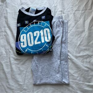 Vintage Beverly Hills 90210 Black and Gray Pajama Set, L‎